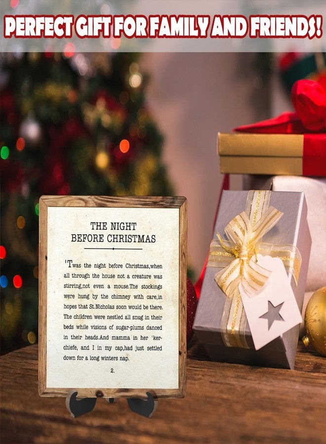 Zmyollo Christmas Desk Decor Sign, The Night Before Christmas Sign With Stand For Home Room Table Shelf, Winter Wooden Decor Gifts For Family Friend Coworker, SD15 - Image 5